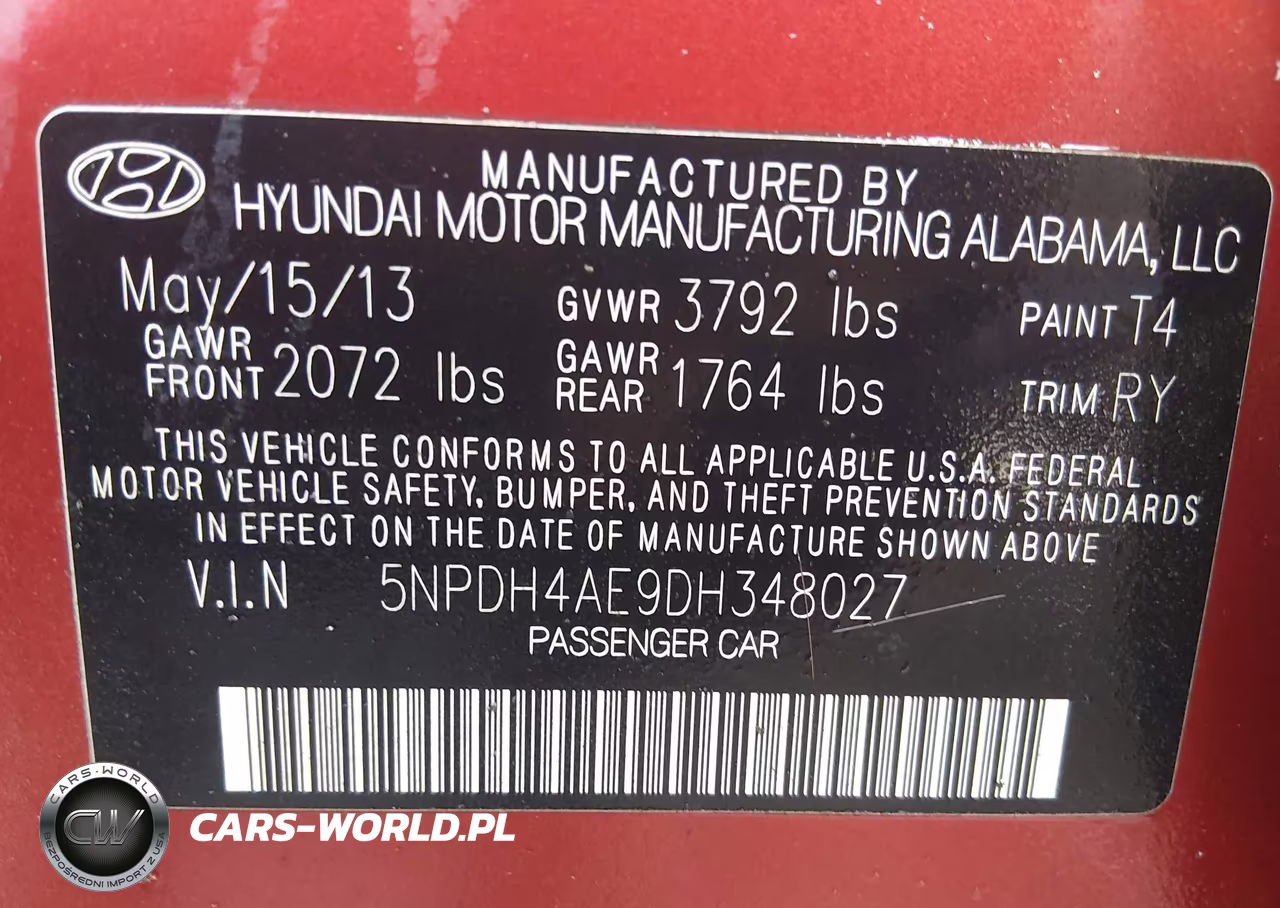 2013 Hyundai Elantra Limited VIN:5NPDH4AE9DH348027 - 9
