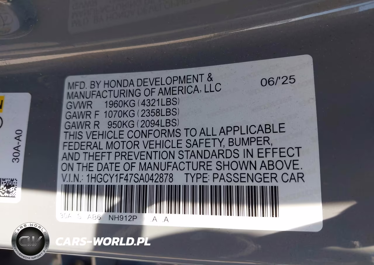 2025 Honda Accord Se VIN:1HGCY1F47SA042878 - 9