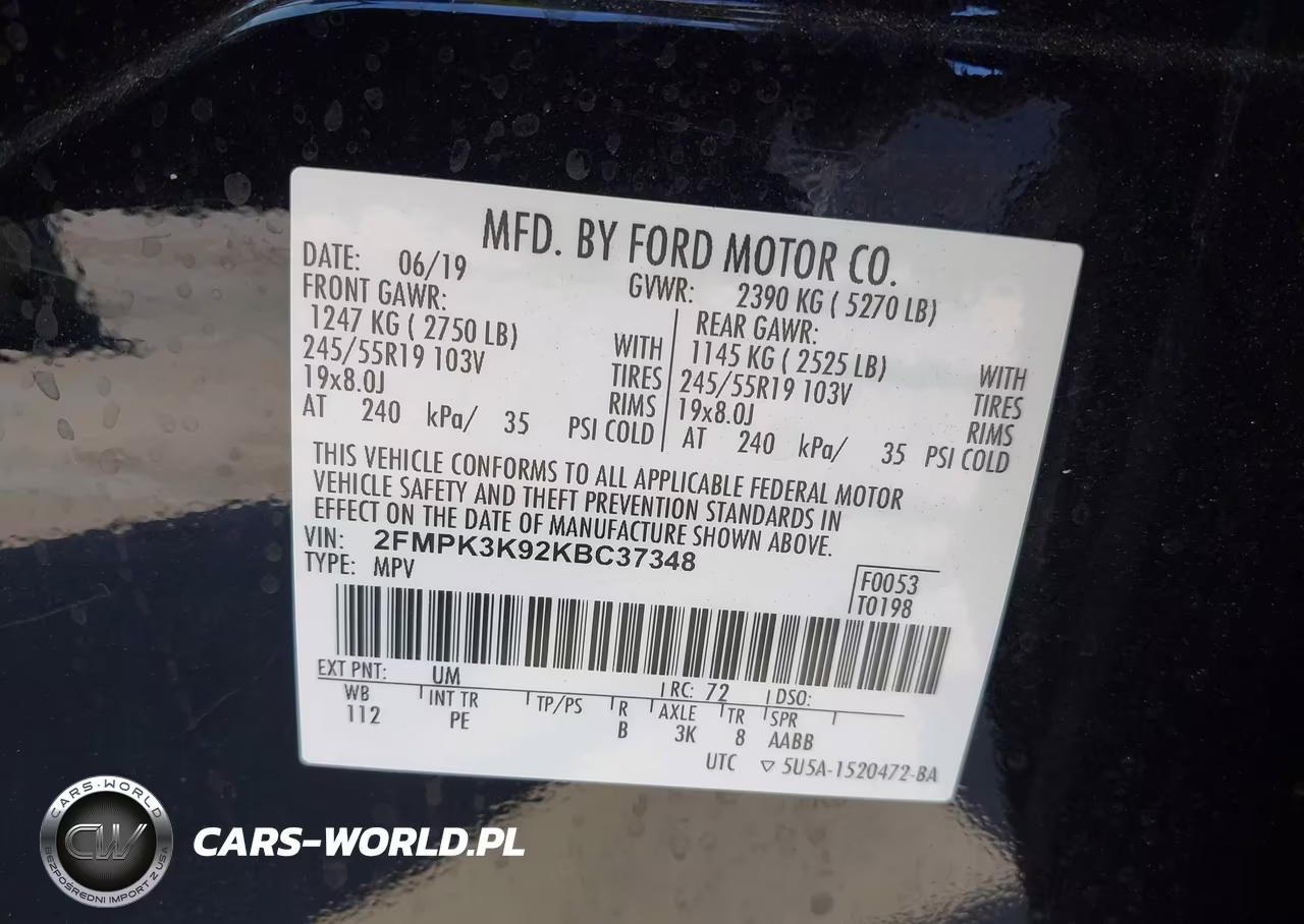 2019 Ford Edge Titanium VIN:2FMPK3K92KBC37348 - 9