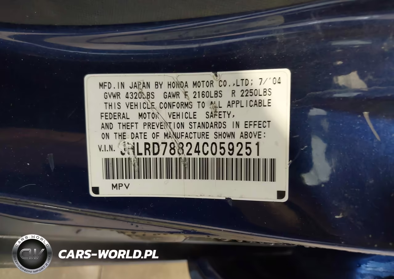 2004 Honda Cr-V Ex VIN:JHLRD78824C059251 - 9