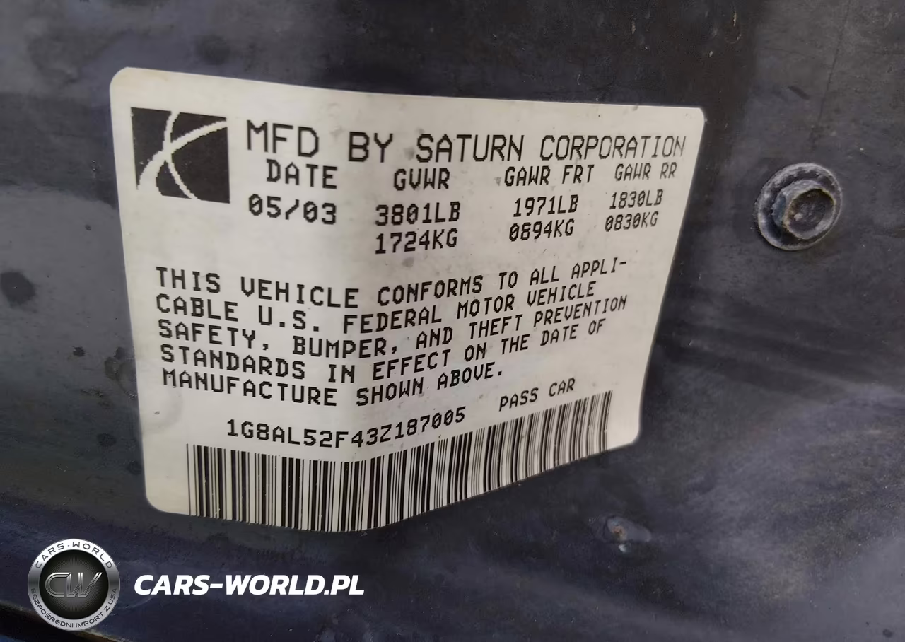 2003 Saturn Ion 3 VIN:1G8AL52F43Z187005 - 9