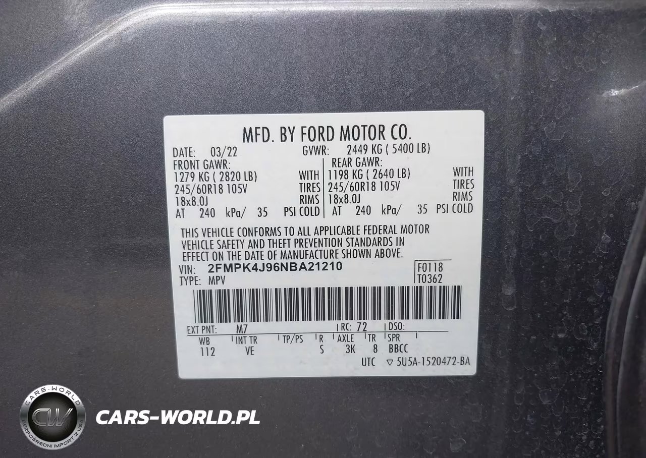 2022 Ford Edge Sel VIN:2FMPK4J96NBA21210 - 9