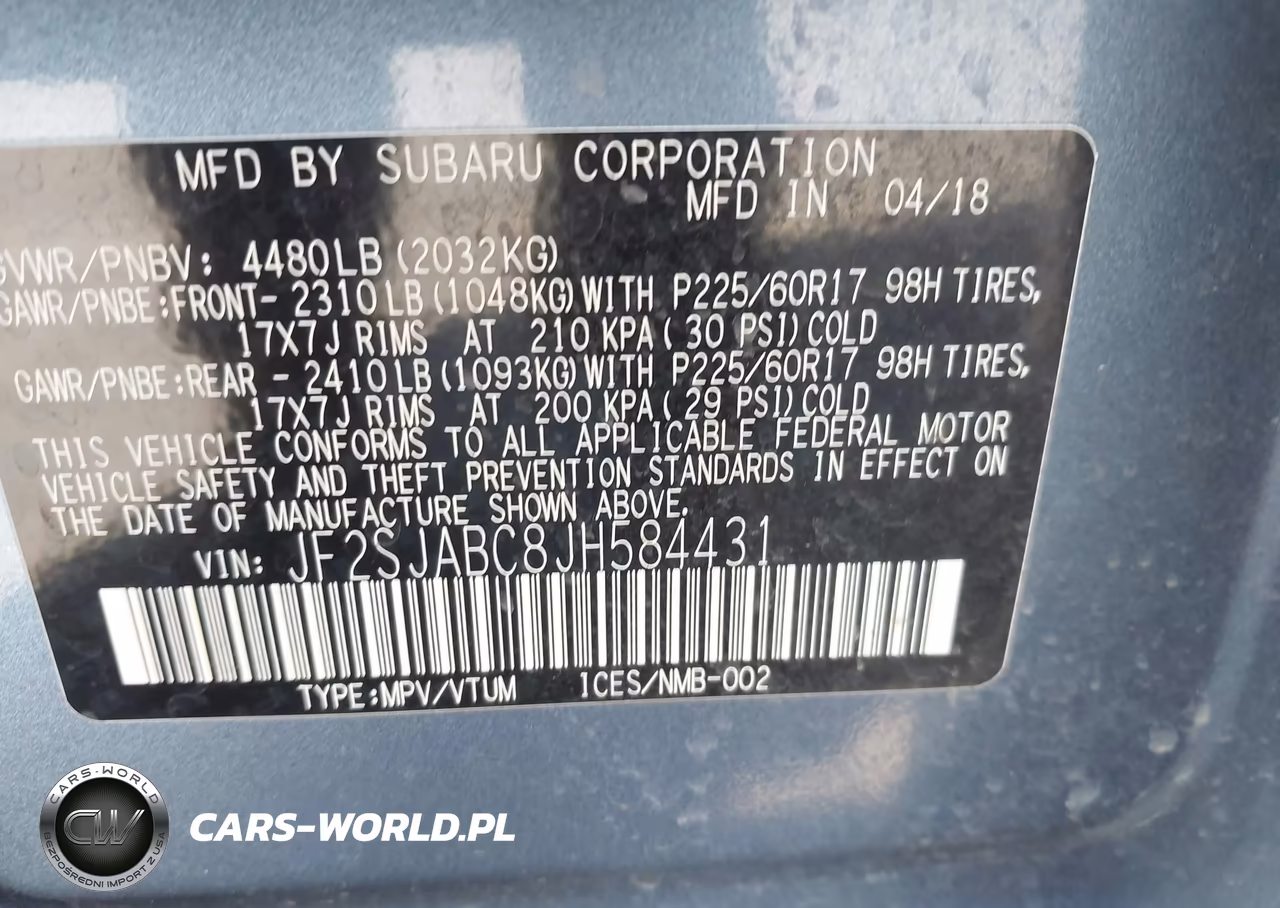 2018 Subaru Forester 2.5I VIN:JF2SJABC8JH584431 - 9
