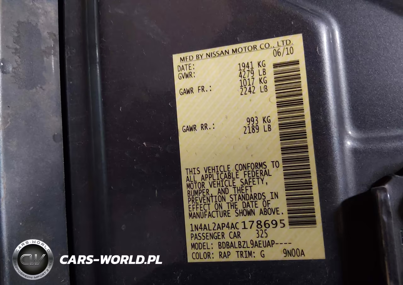 2010 Nissan Altima 2.5 S VIN:1N4AL2AP4AC178695 - 9