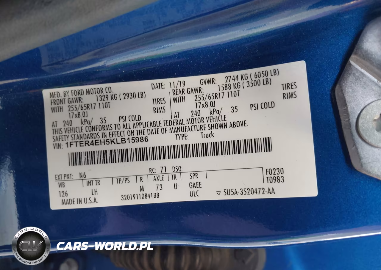 2019 Ford Ranger Xlt VIN:1FTER4EH5KLB15986 - 9