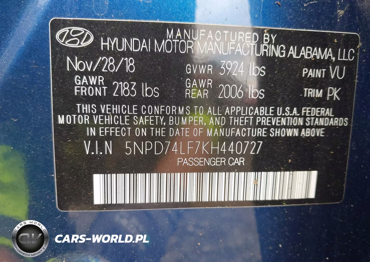 2019 Hyundai Elantra Se VIN:5NPD74LF7KH440727 - 9