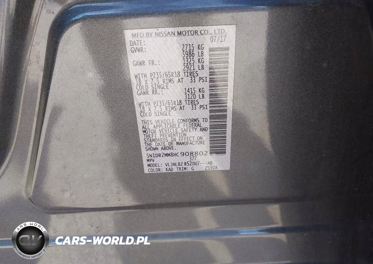 2017 Nissan Pathfinder S VIN:5N1DR2MM8HC908802 - 9