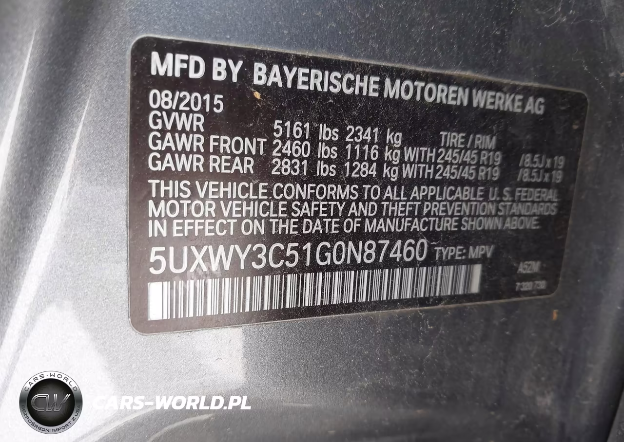 2016 BMW X3 xDrive28D VIN:5UXWY3C51G0N87460 - 9