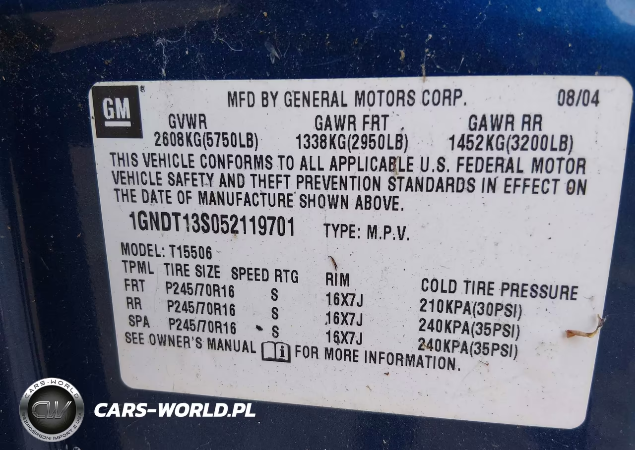 2005 Chevrolet Trailblazer Ls VIN:1GNDT13S052119701 - 9