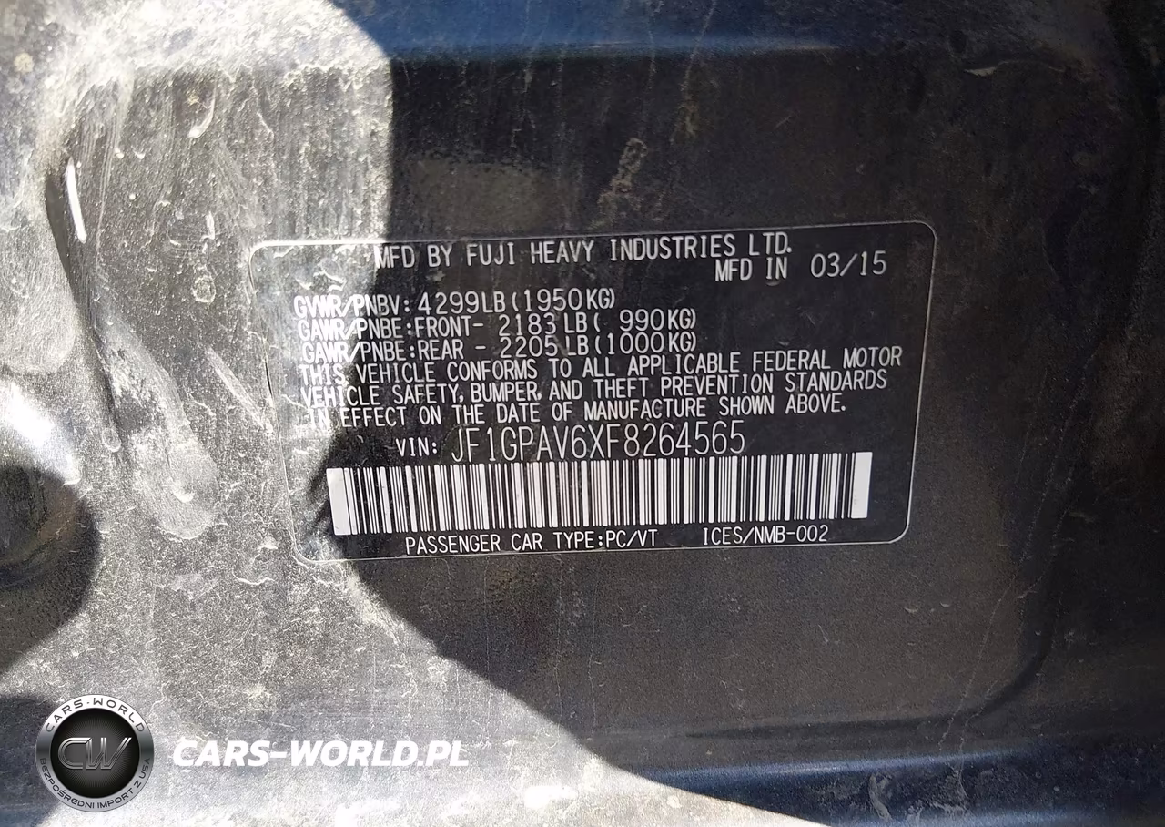 2015 Subaru Impreza 2.0I Sport Limited VIN:JF1GPAV6XF8264565 - 9