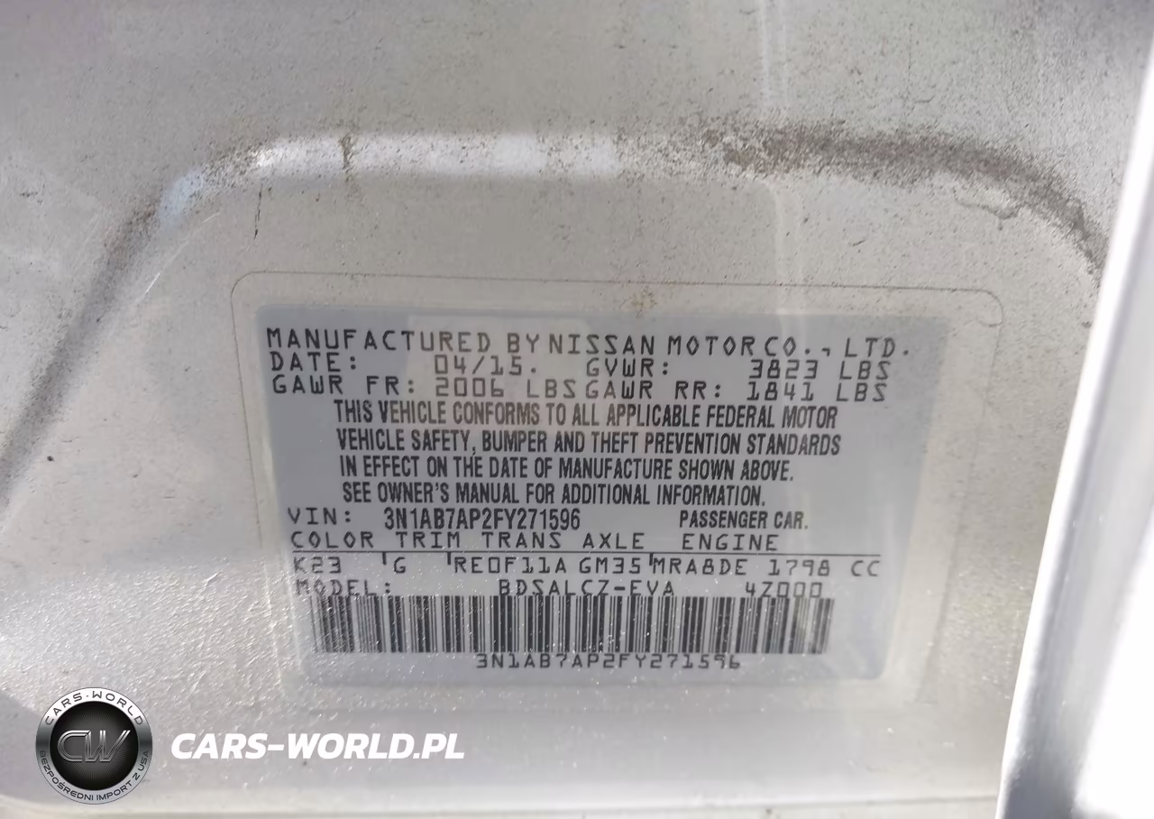 2015 Nissan Sentra S VIN:3N1AB7AP2FY271596 - 9