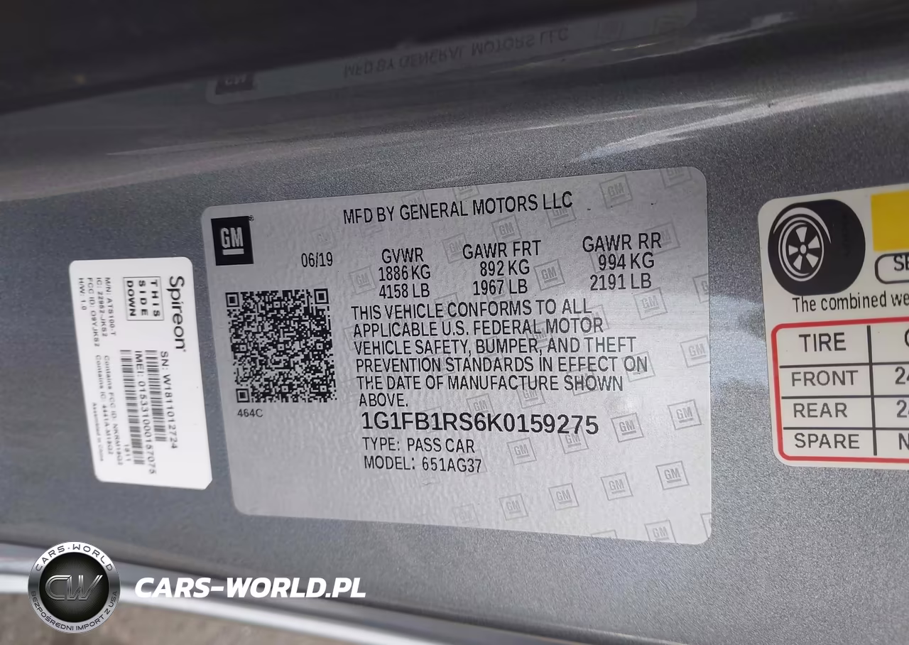2019 Chevrolet Camaro 1Lt VIN:1G1FB1RS6K0159275 - 9