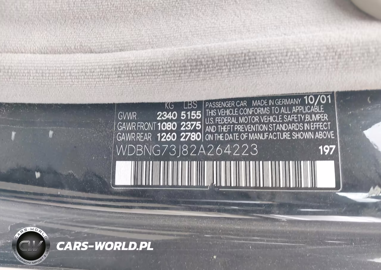 2002 Mercedes-Benz S 55 Amg VIN:WDBNG73J82A264223 - 9