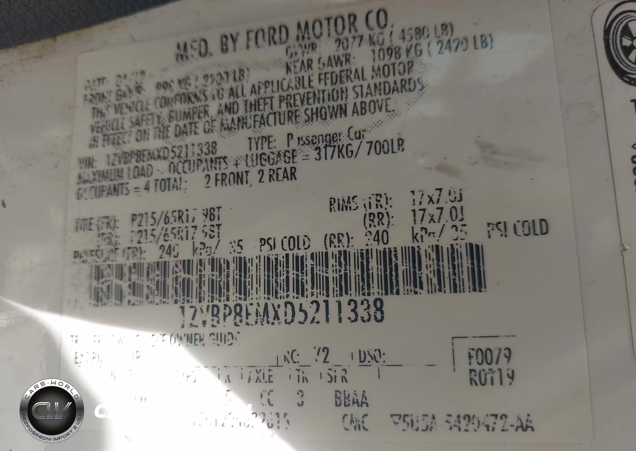 2013 Ford Mustang V6 VIN:1ZVBP8EMXD5211338 - 9