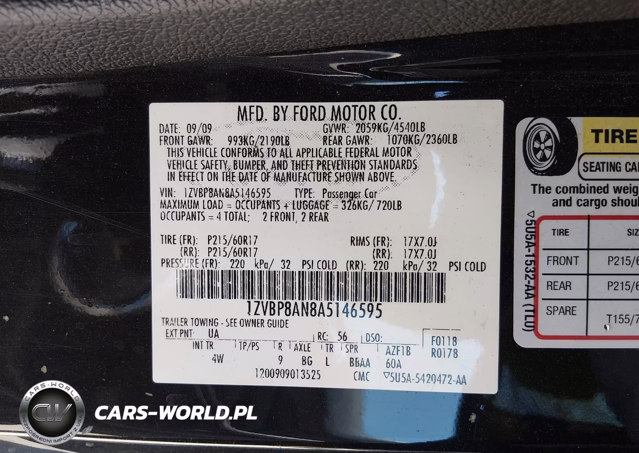 2010 Ford Mustang V6-V6 Premium VIN:1ZVBP8AN8A5146595 - 9