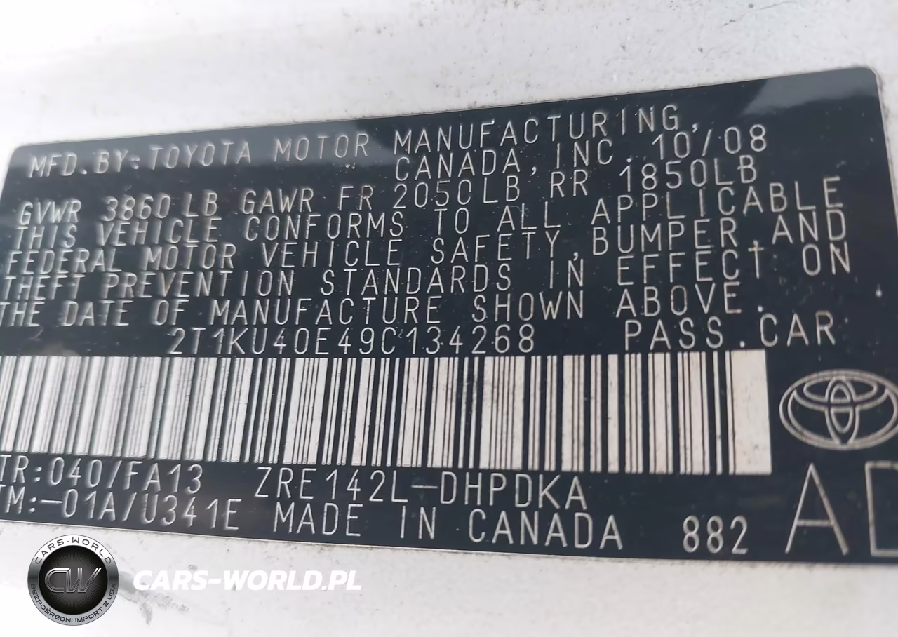 2009 Toyota Matrix VIN:2T1KU40E49C134268 - 9