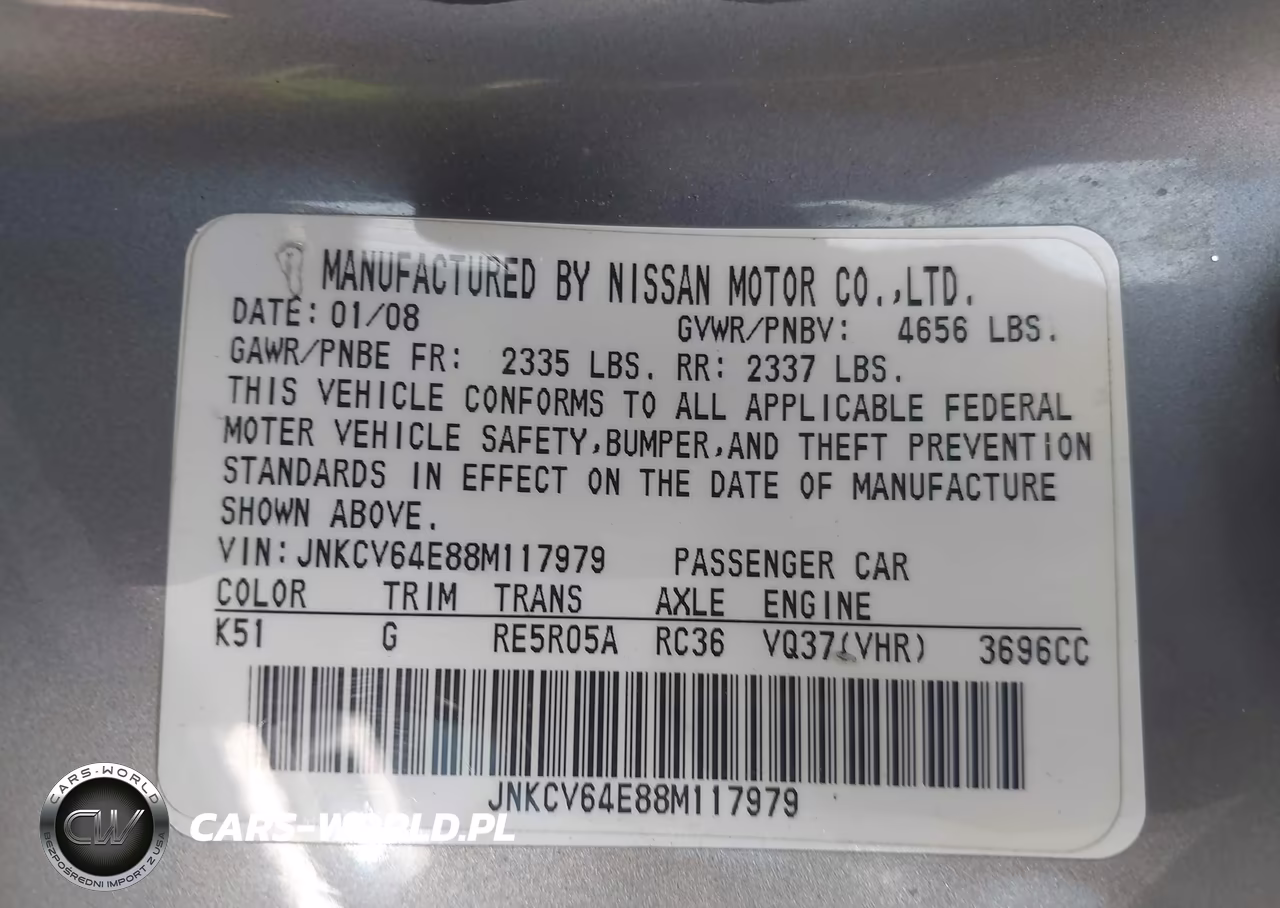 2008 Infiniti G37 Journey VIN:JNKCV64E88M117979 - 9
