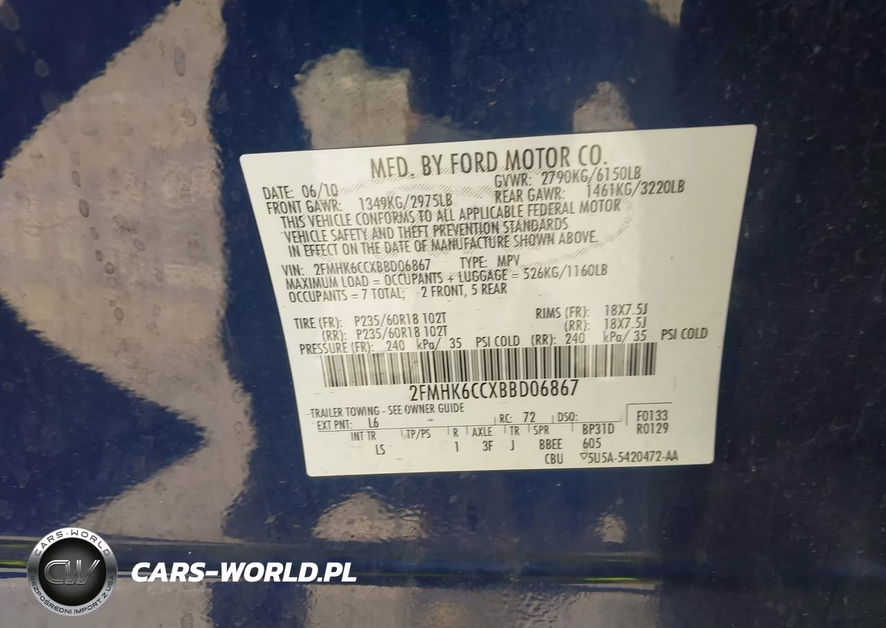 2011 Ford Flex Sel VIN:2FMHK6CCXBBD06867 - 9