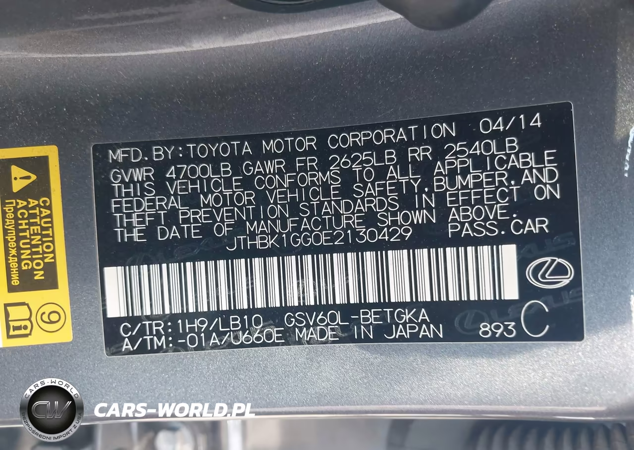 2014 Lexus Es 350 VIN:JTHBK1GG0E2130429 - 9