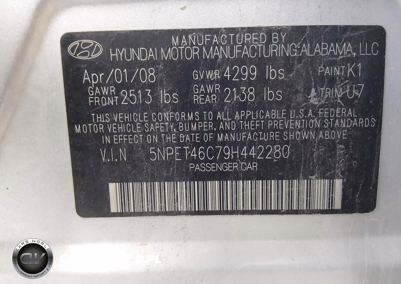 2009 Hyundai Sonata Gls VIN:5NPET46C79H442280 - 9