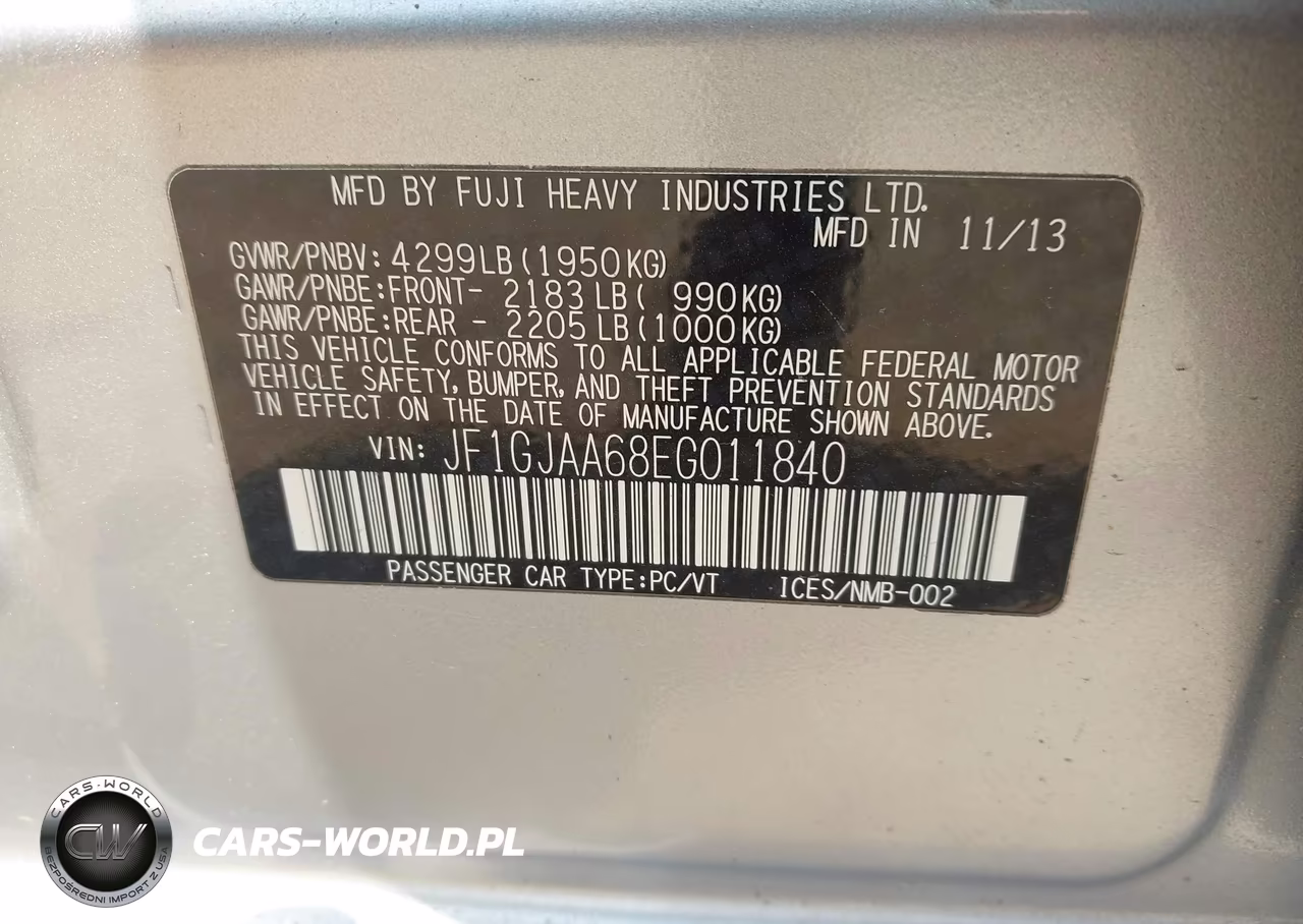 2014 Subaru Impreza VIN:JF1GJAA68EG011840 - 9