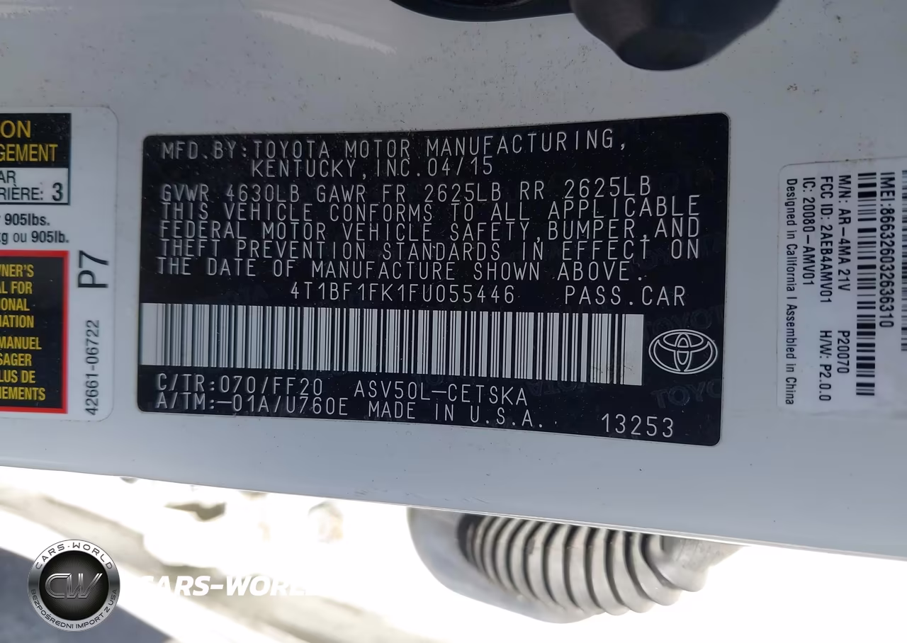 2015 Toyota Camry Se VIN:4T1BF1FK1FU055446 - 9