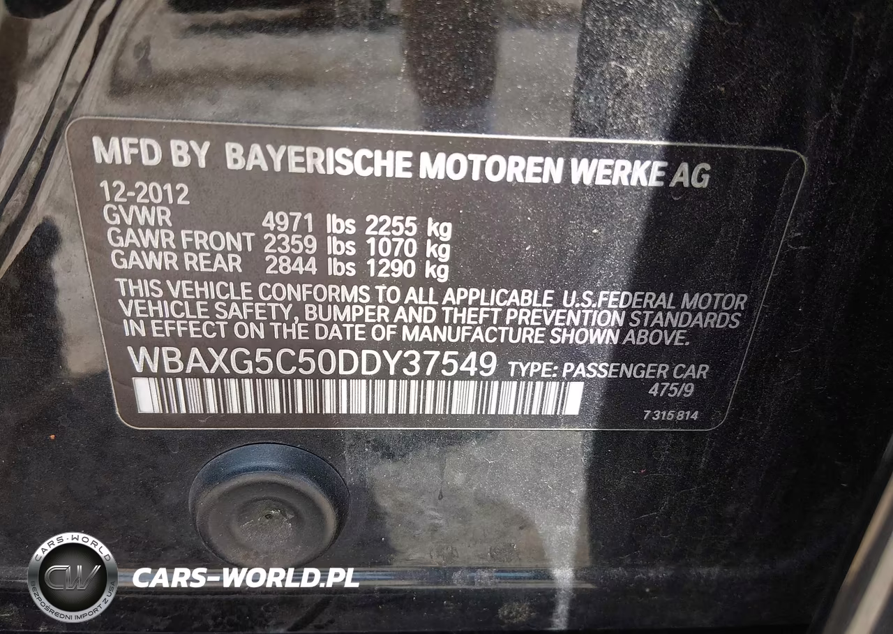 2013 BMW 528I VIN:WBAXG5C50DDY37549 - 9