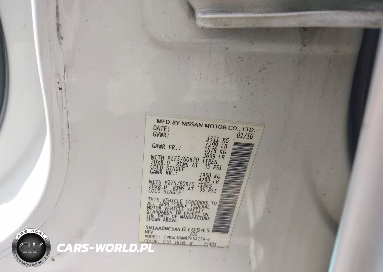 2010 Nissan Armada Platinum VIN:5N1AA0NC5AN610545 - 9