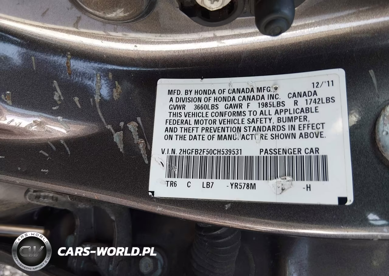 2012 Honda Civic Lx VIN:2HGFB2F50CH539531 - 9