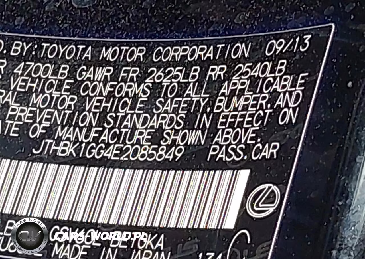 2014 Lexus Es 350 VIN:JTHBK1GG4E2085849 - 9