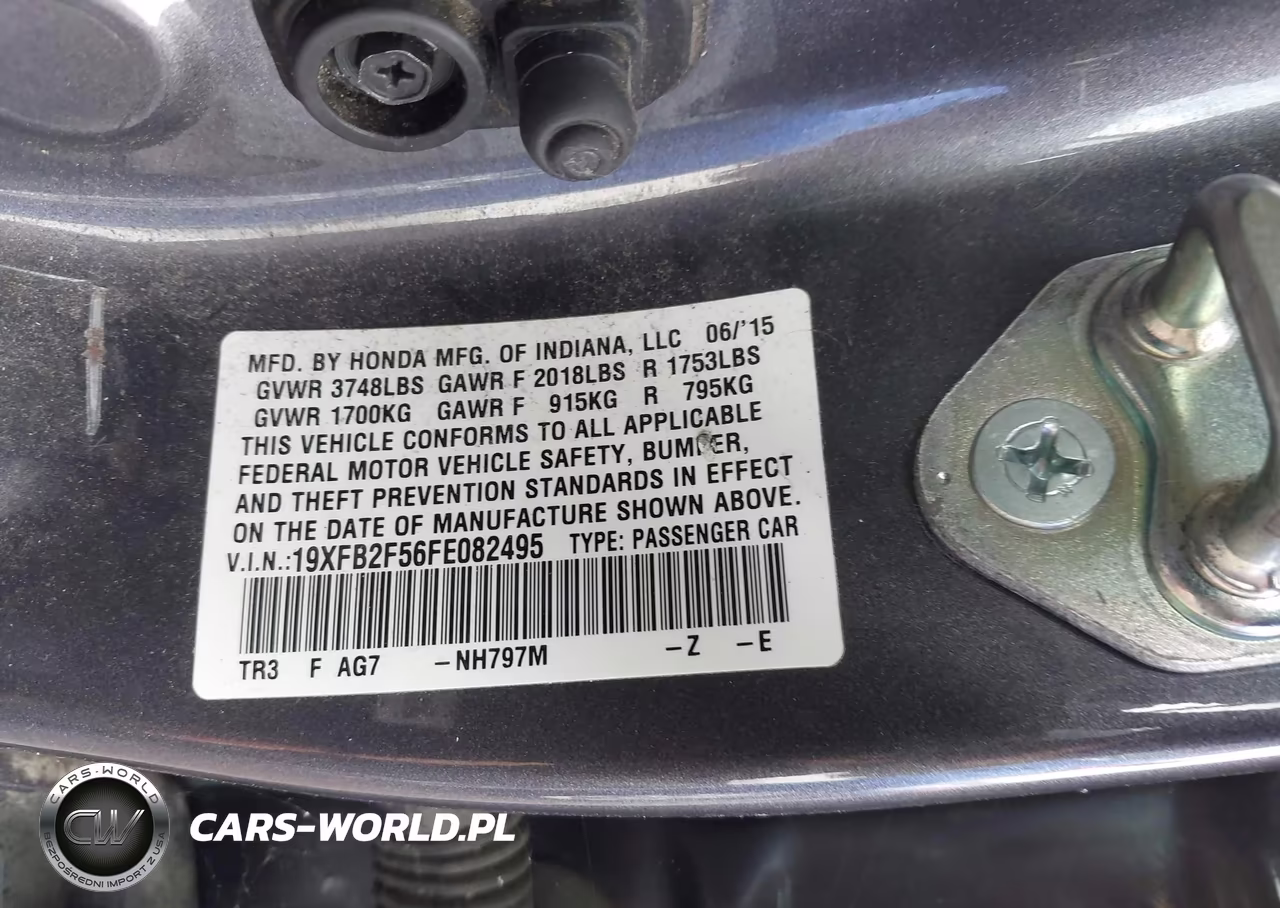 2015 Honda Civic Lx VIN:19XFB2F56FE082495 - 9