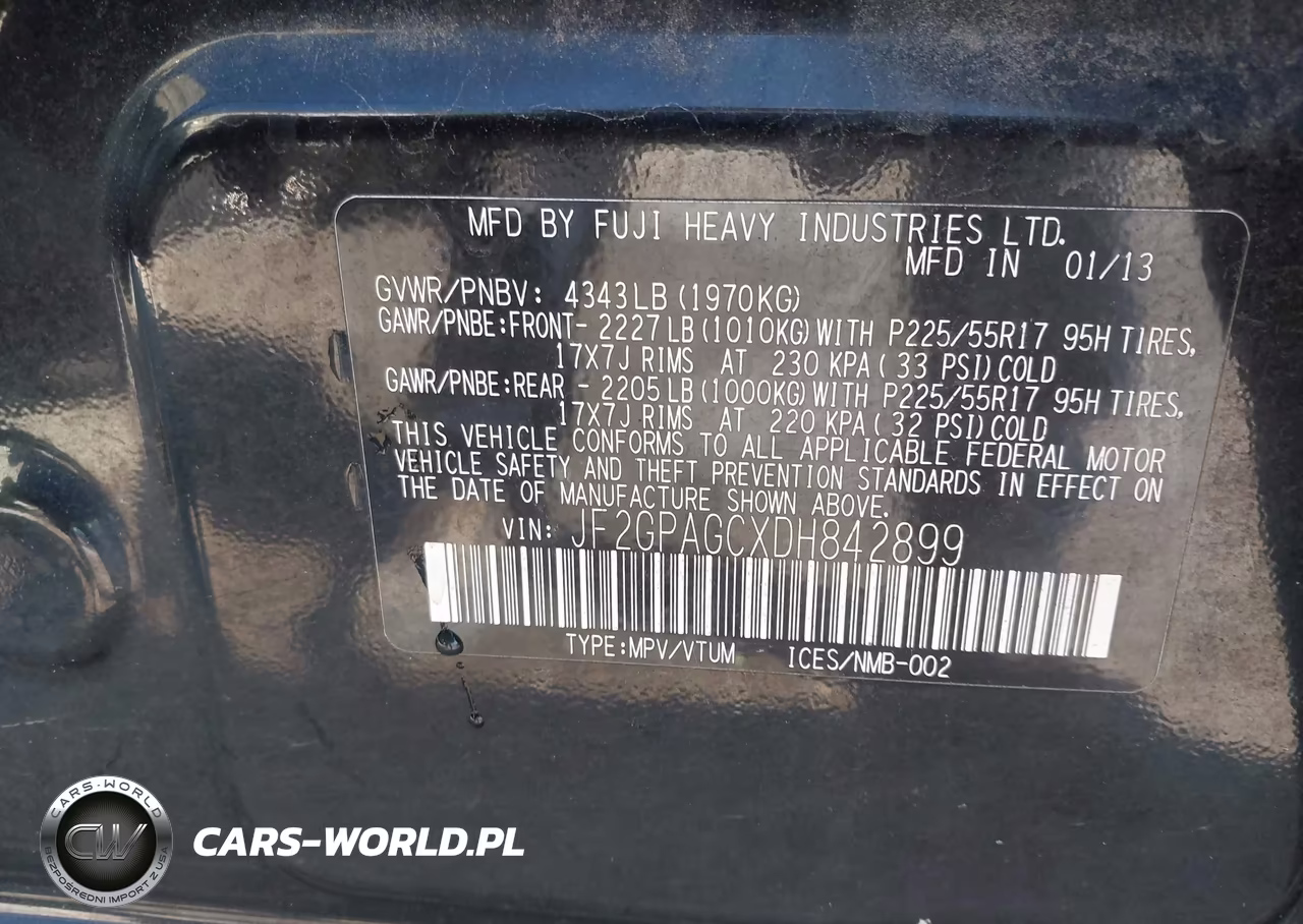 2013 Subaru Xv Crosstrek 2.0I Limited VIN:JF2GPAGCXDH842899 - 9