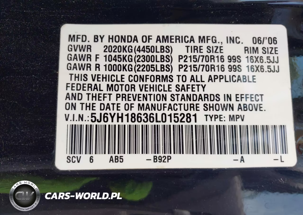 2006 Honda Element Ex VIN:5J6YH18636L015281 - 9