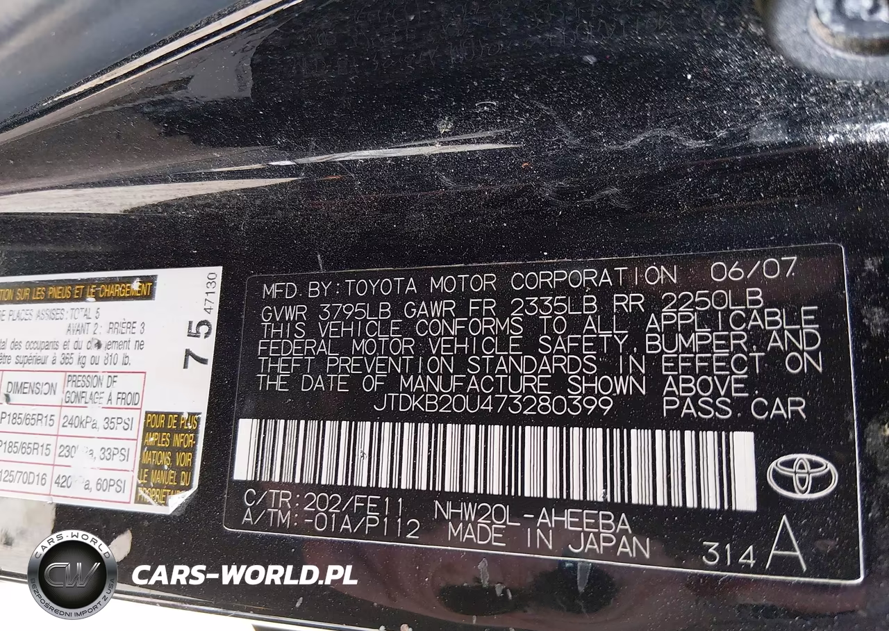 2007 Toyota Prius VIN:JTDKB20U473280399 - 9