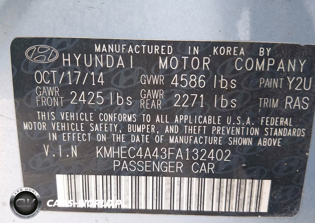 2015 Hyundai Sonata Hybrid Limited VIN:KMHEC4A43FA132402 - 9