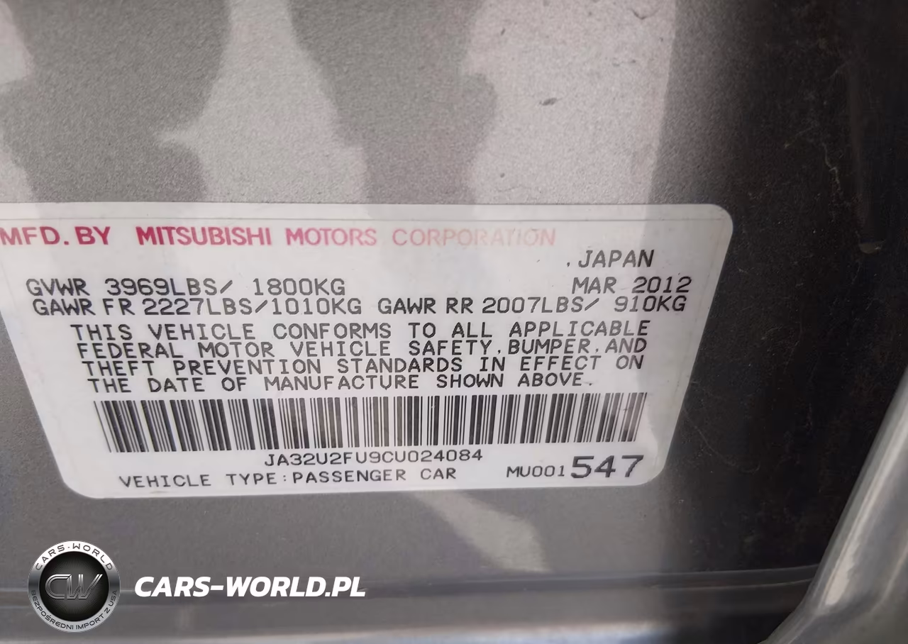 2012 Mitsubishi Lancer Es VIN:JA32U2FU9CU024084 - 9