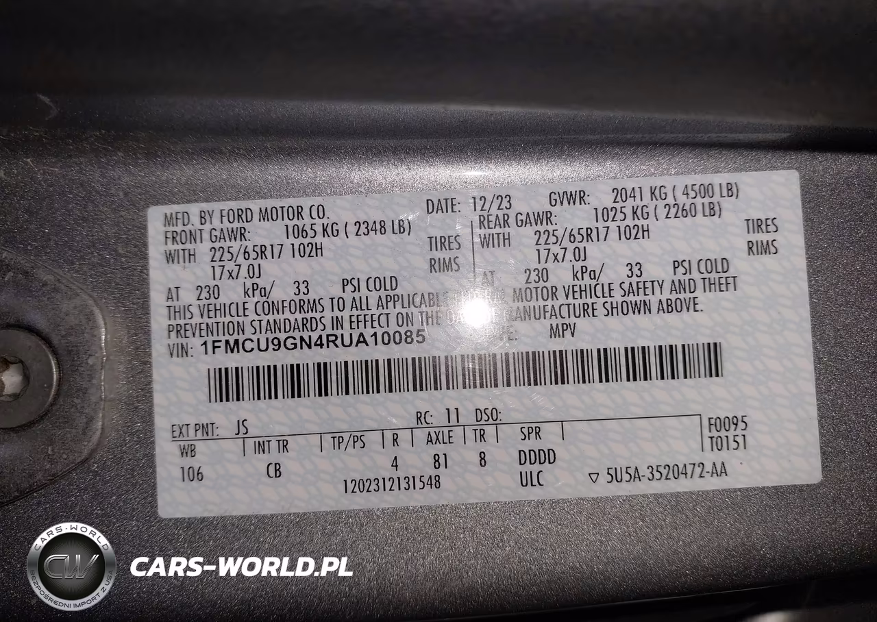 2024 Ford Escape Active VIN:1FMCU9GN4RUA10085 - 9