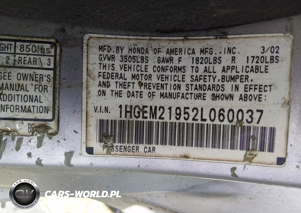 2002 Honda Civic Ex VIN:1HGEM21952L060037 - 9