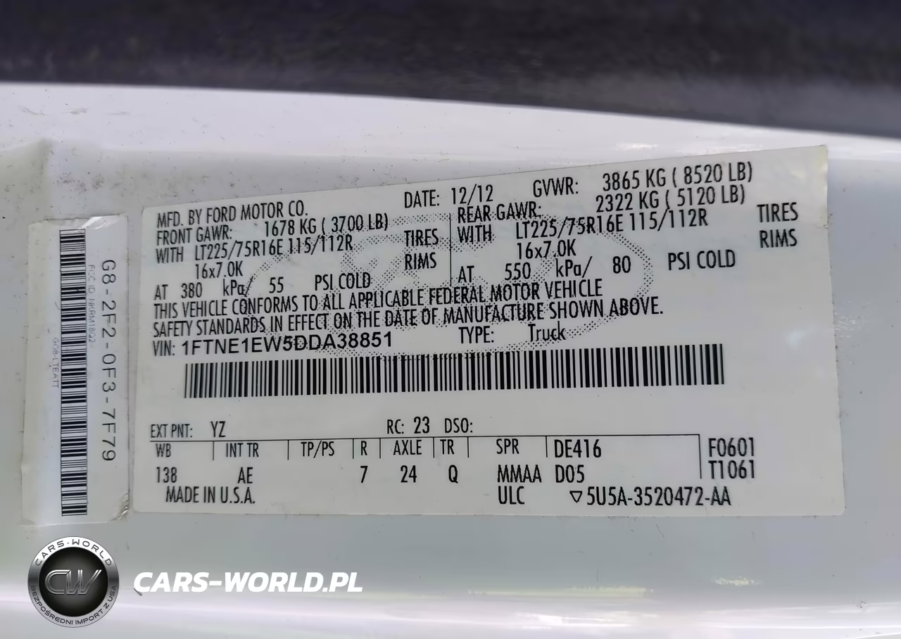 2013 Ford E-150 Commercial VIN:1FTNE1EW5DDA38851 - 9