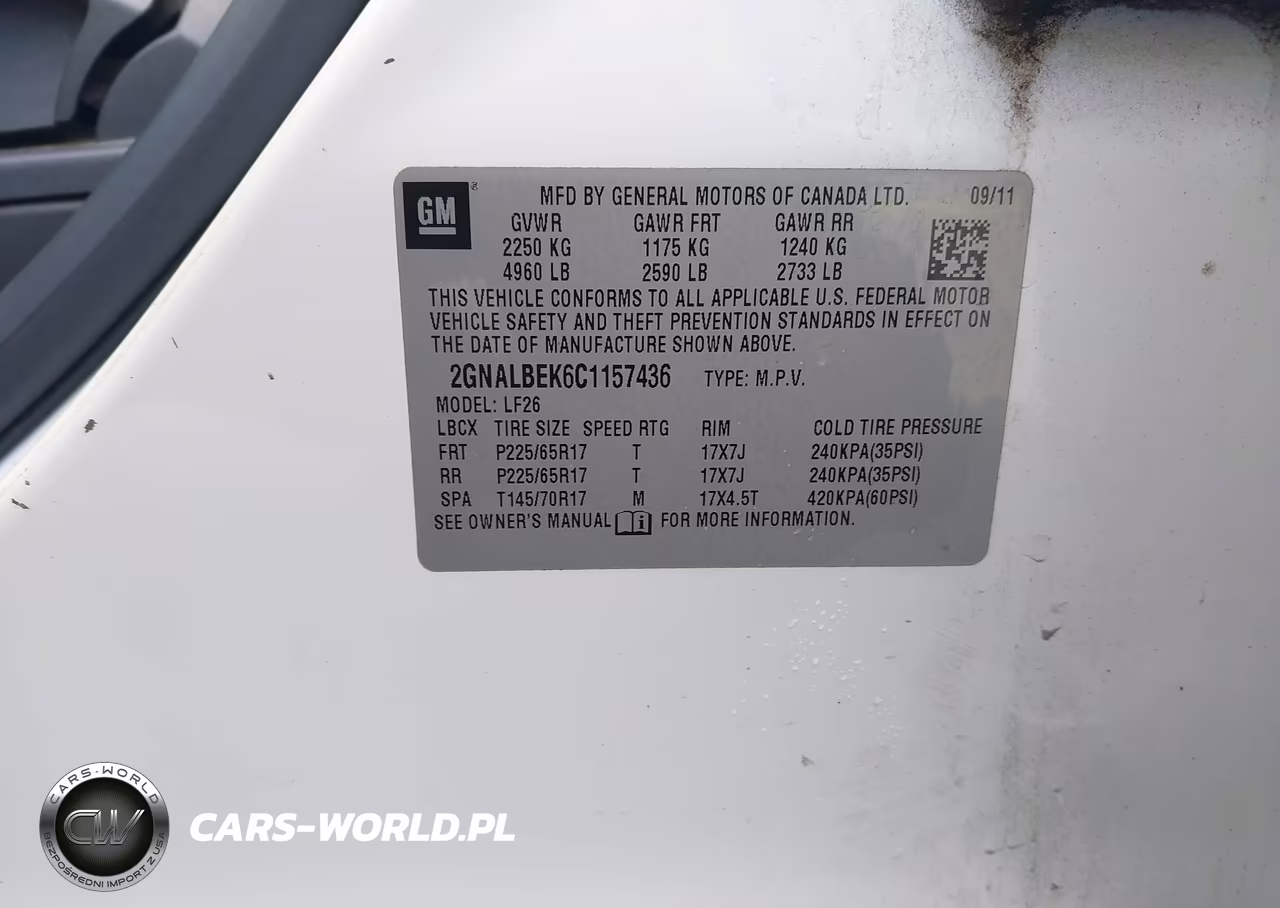 2012 Chevrolet Equinox Ls VIN:2GNALBEK6C1157436 - 9