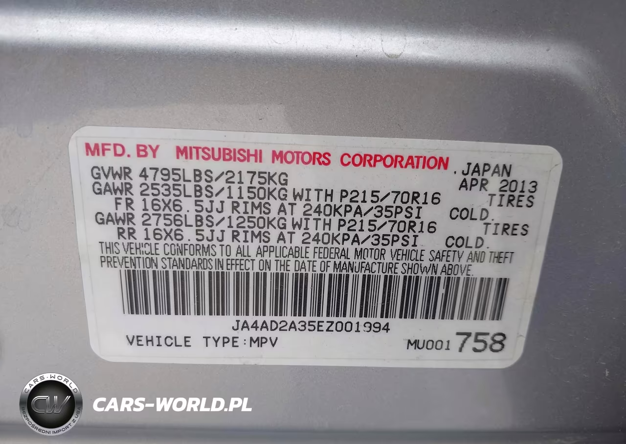 2014 Mitsubishi Outlander Es VIN:JA4AD2A35EZ001994 - 9