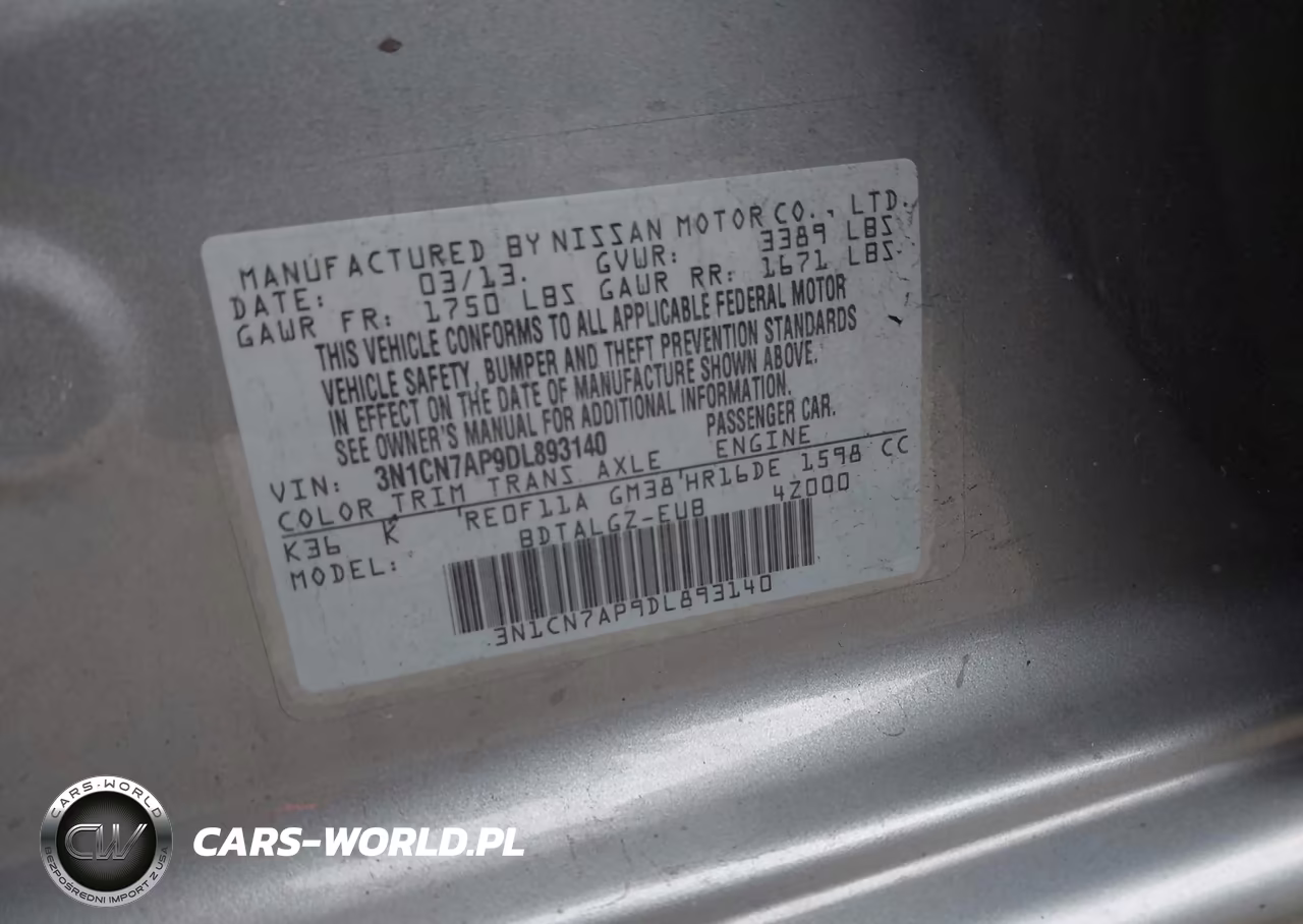 2013 Nissan Versa 1.6 Sl VIN:3N1CN7AP9DL893140 - 9