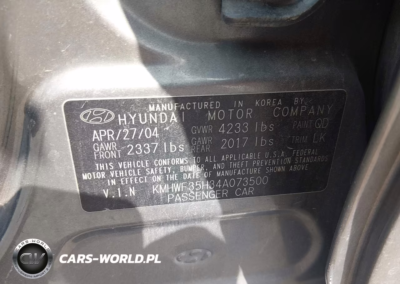 2004 Hyundai Sonata Gls-Lx VIN:KMHWF35H34A073500 - 9