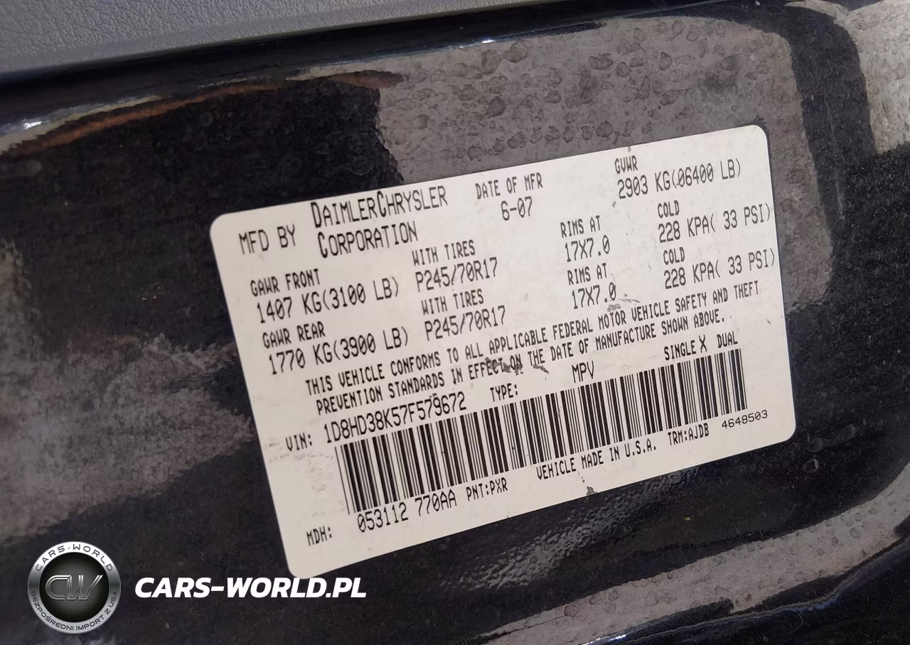 2007 Dodge Durango Sxt VIN:1D8HD38K57F579672 - 9