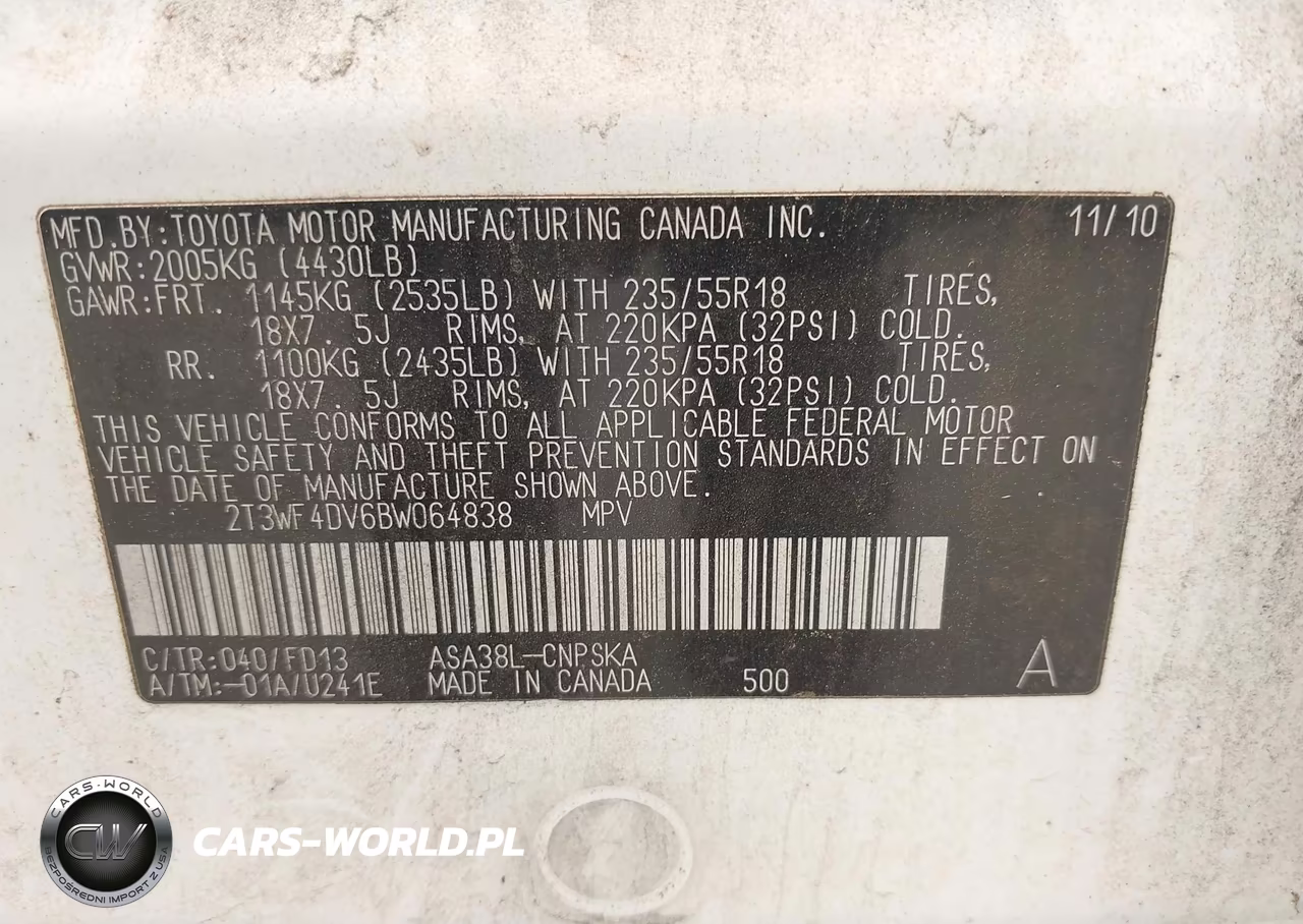 2011 Toyota Rav4 Sport VIN:2T3WF4DV6BW064838 - 9