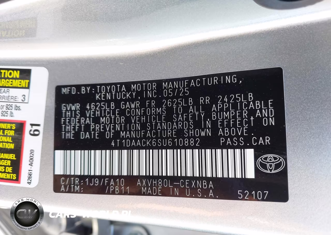 2025 Toyota Camry Le VIN:4T1DAACK6SU610882 - 9