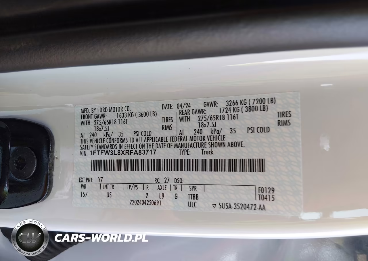 2024 Ford F-150 Xlt VIN:1FTFW3L8XRFA83717 - 9