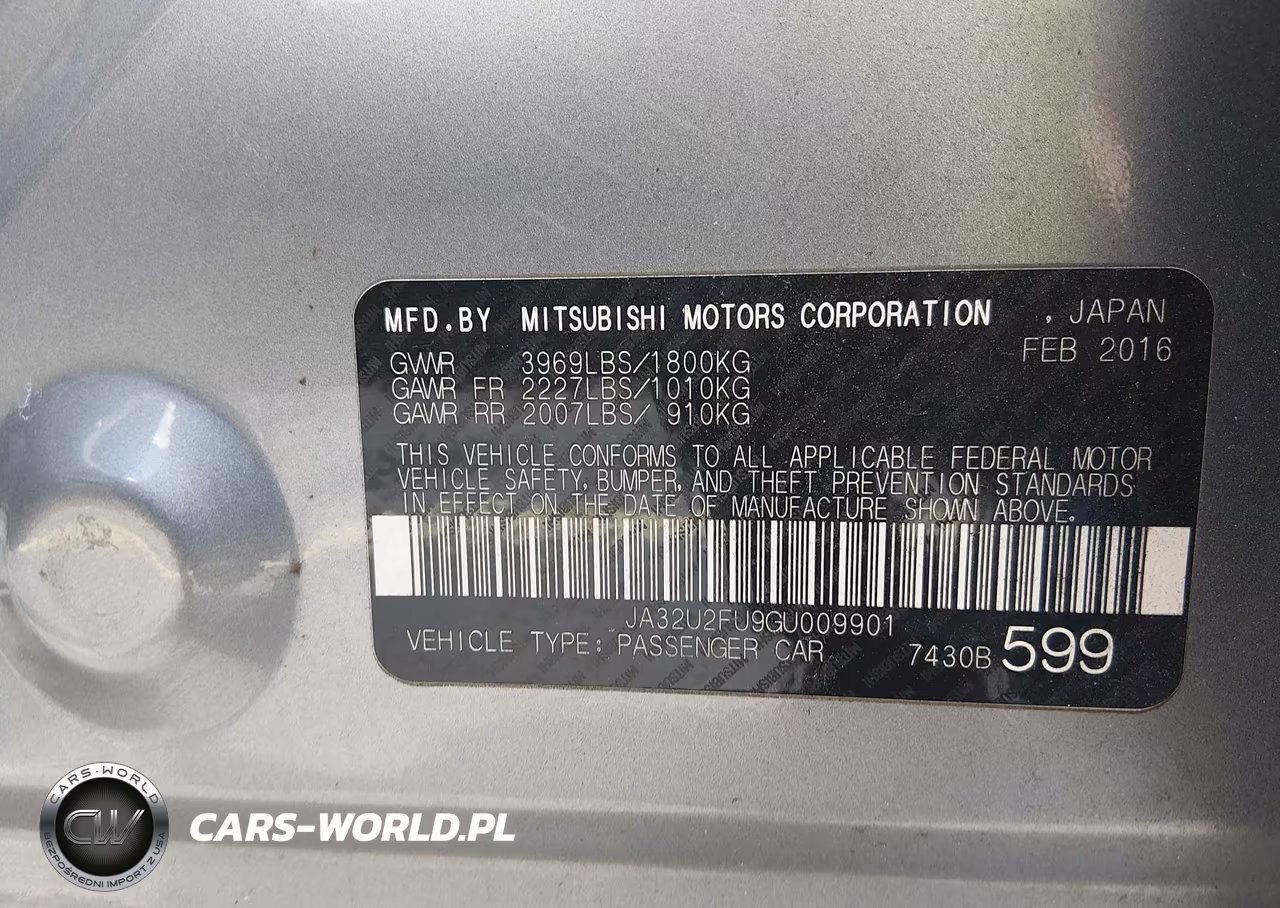 2016 Mitsubishi Lancer Es VIN:JA32U2FU9GU009901 - 9
