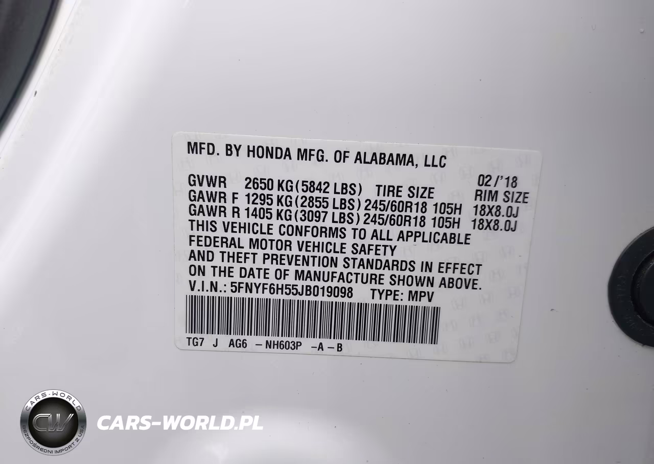 2018 Honda Pilot Ex-L VIN:5FNYF6H55JB019098 - 9