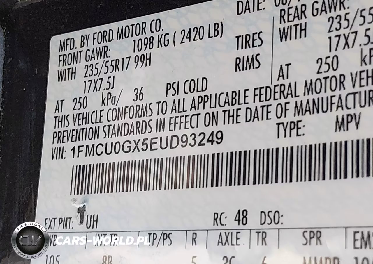 2014 Ford Escape Se VIN:1FMCU0GX5EUD93249 - 9